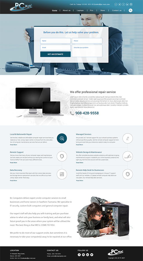 Diseño Web por TheCodeWire para Pc Mot | Diseño #10822480