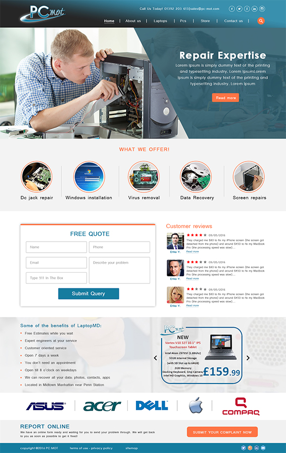 Diseño Web por TheCodeWire para Pc Mot | Diseño #10840403