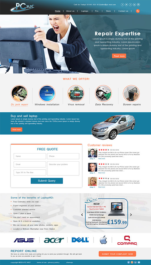 Web Design by TheCodeWire for Pc Mot | Design #10847158