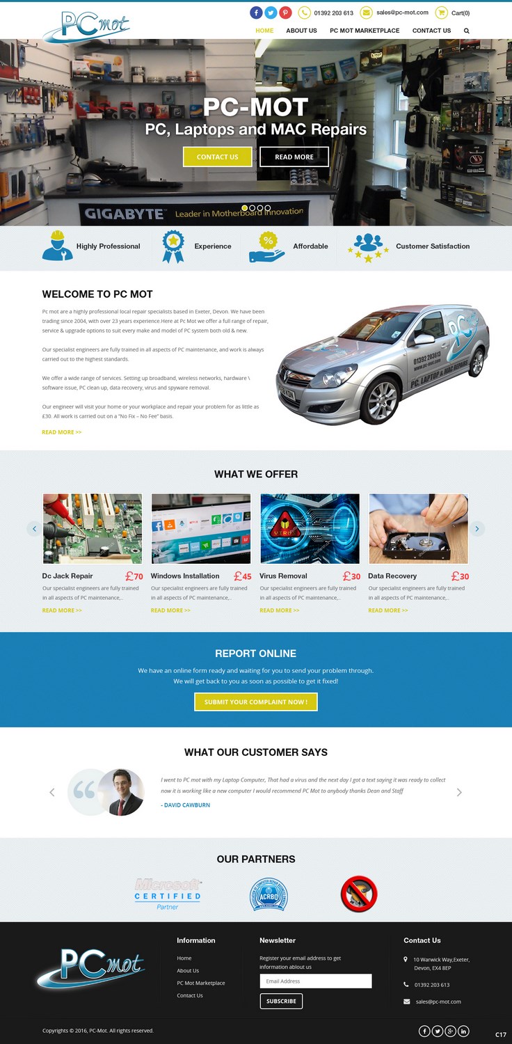 Web Design by pb for Pc Mot | Design #10769393
