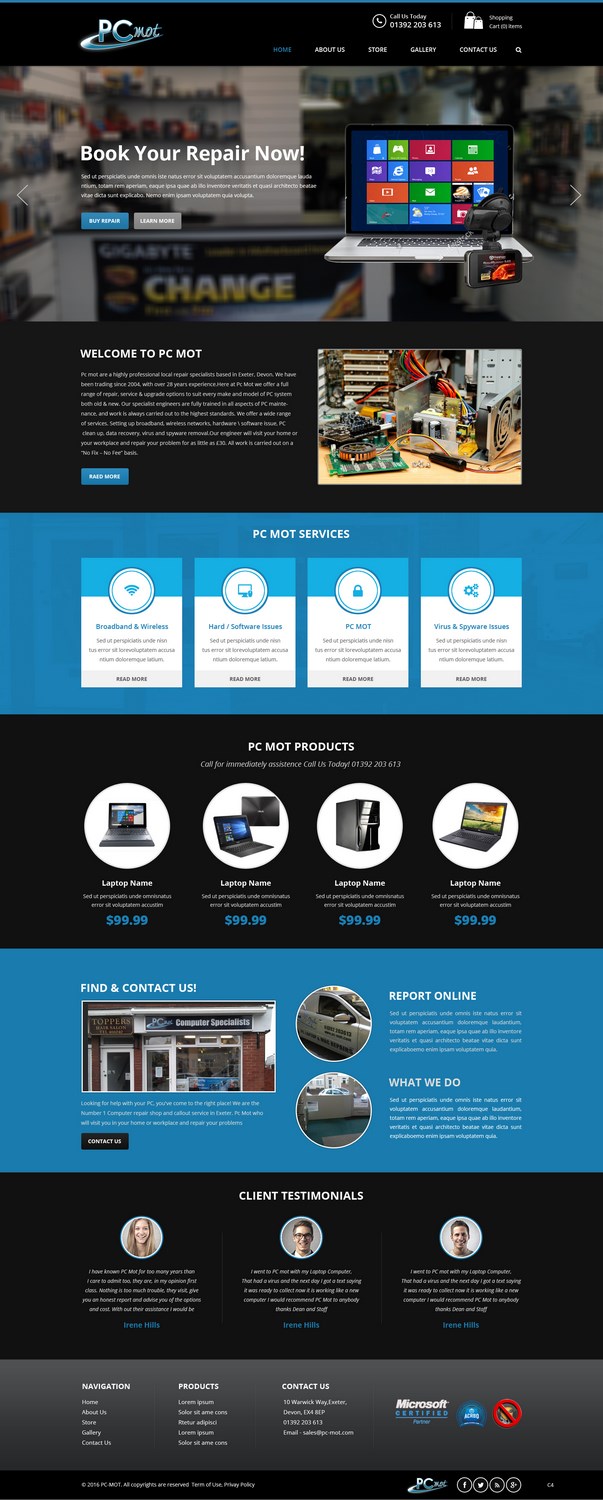 Web Design by pb for Pc Mot | Design #10800977
