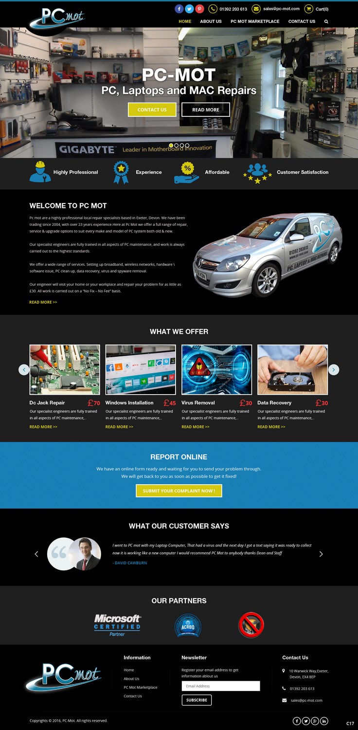 Web Design by pb for Pc Mot | Design #10804734