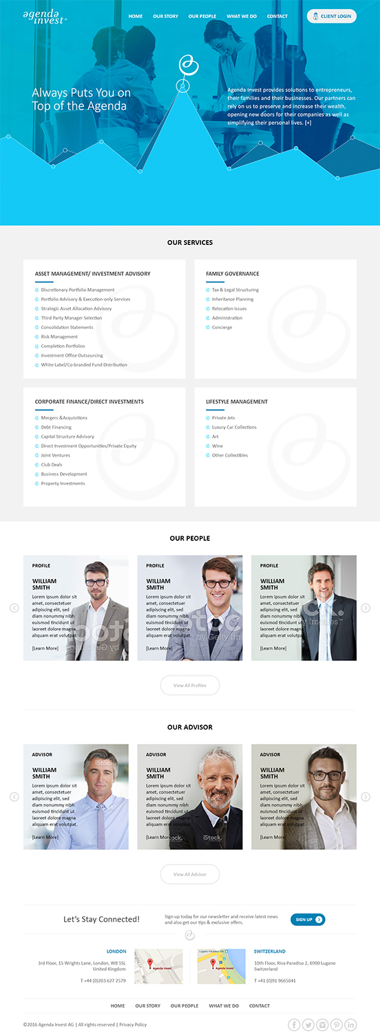 Web Design by RupalTechno for Agenda Invest AG | Design #10839822