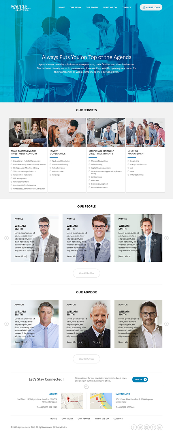 Web-Design von RupalTechno für Agenda Invest AG | Design #10839838