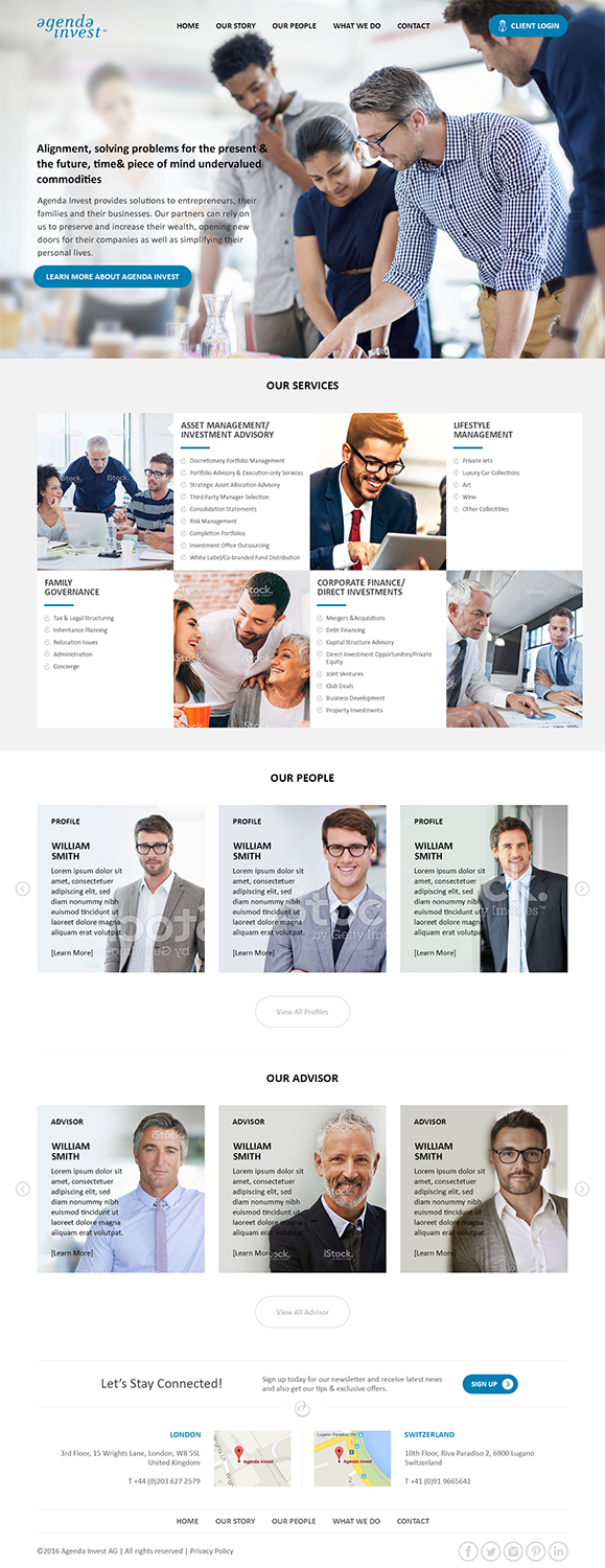 Web Design by RupalTechno for Agenda Invest AG | Design #10840430