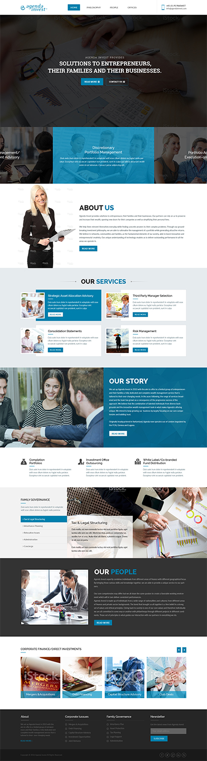 Web Design by Nilesh Gadhiya for Agenda Invest AG | Design #10779769