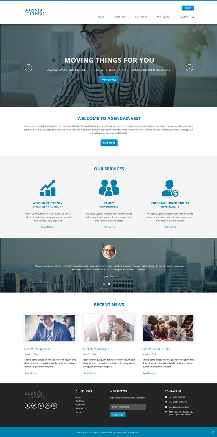 Web Design by pb for Agenda Invest AG | Design #10780958