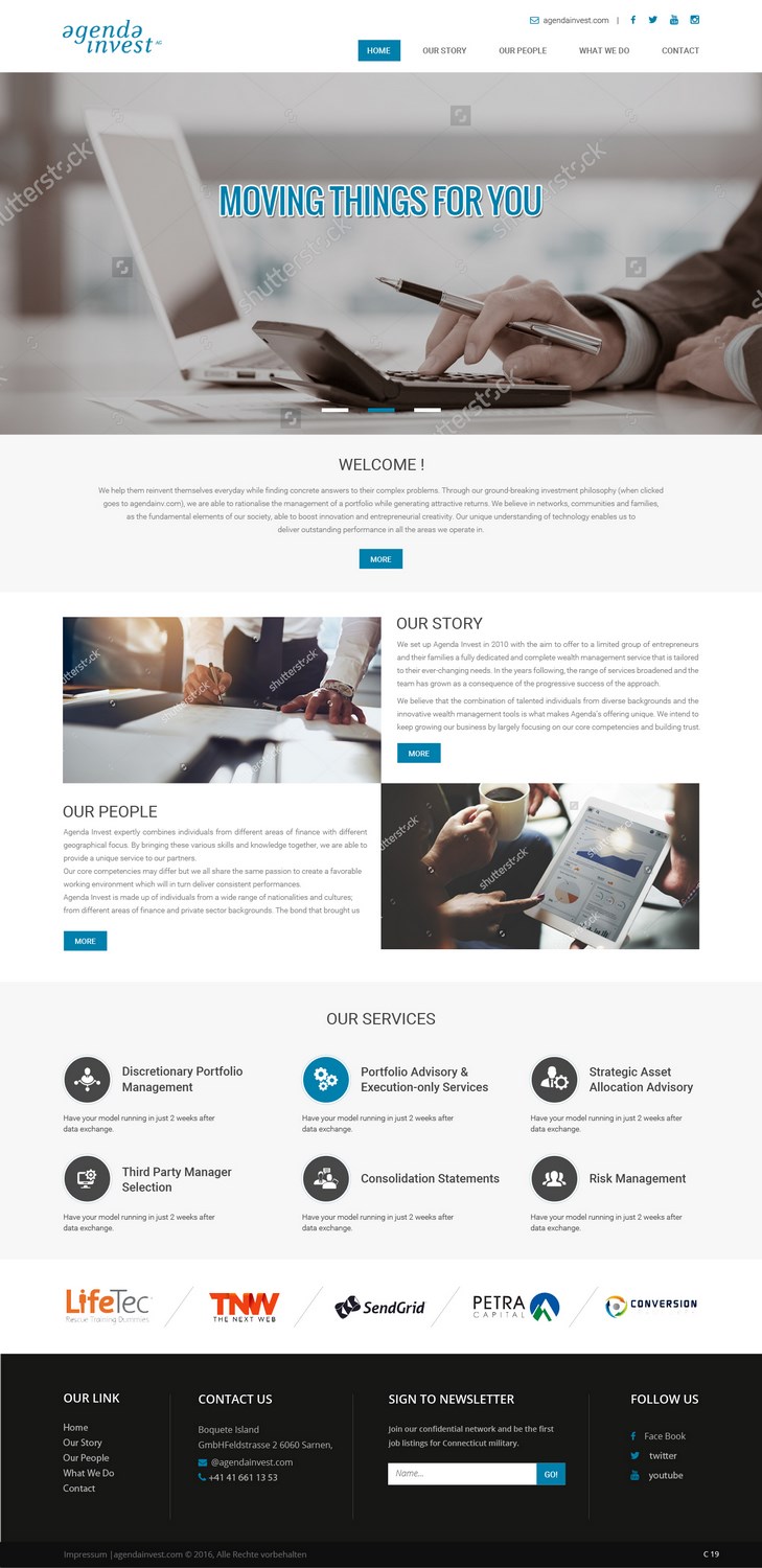 Web Design by pb for Agenda Invest AG | Design #10793420