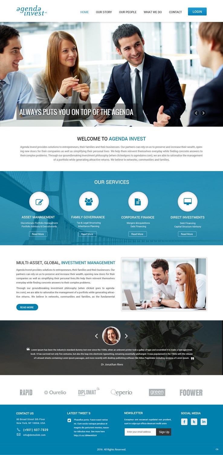 Web Design by pb for Agenda Invest AG | Design #10793422