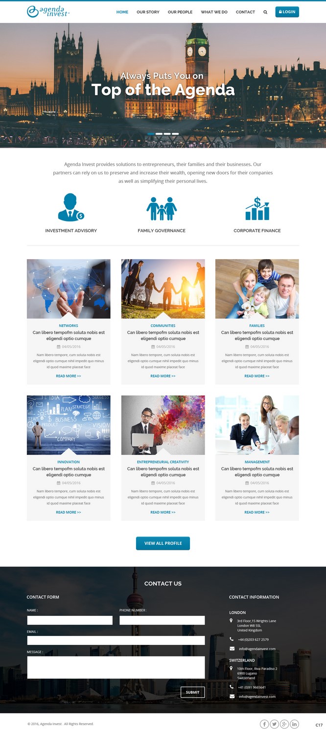 Web Design by pb for Agenda Invest AG | Design #10796987