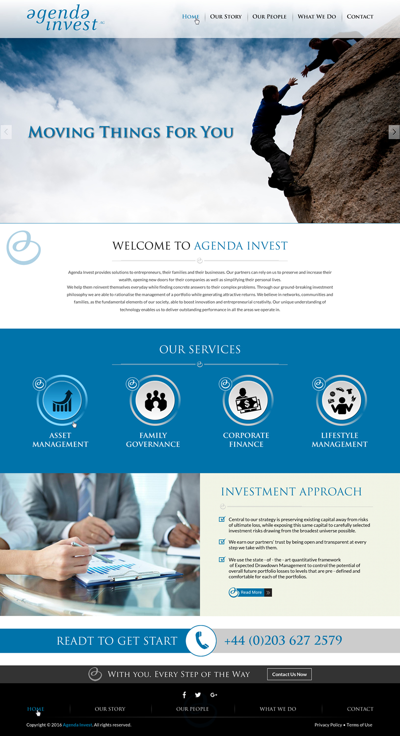Web Design by Sbss for Agenda Invest AG | Design #10776177