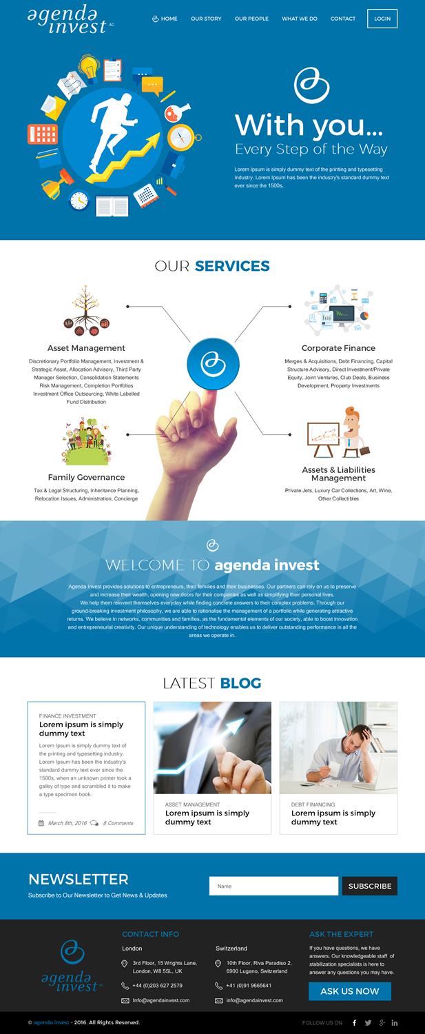 Web Design by rightway for Agenda Invest AG | Design #10771316