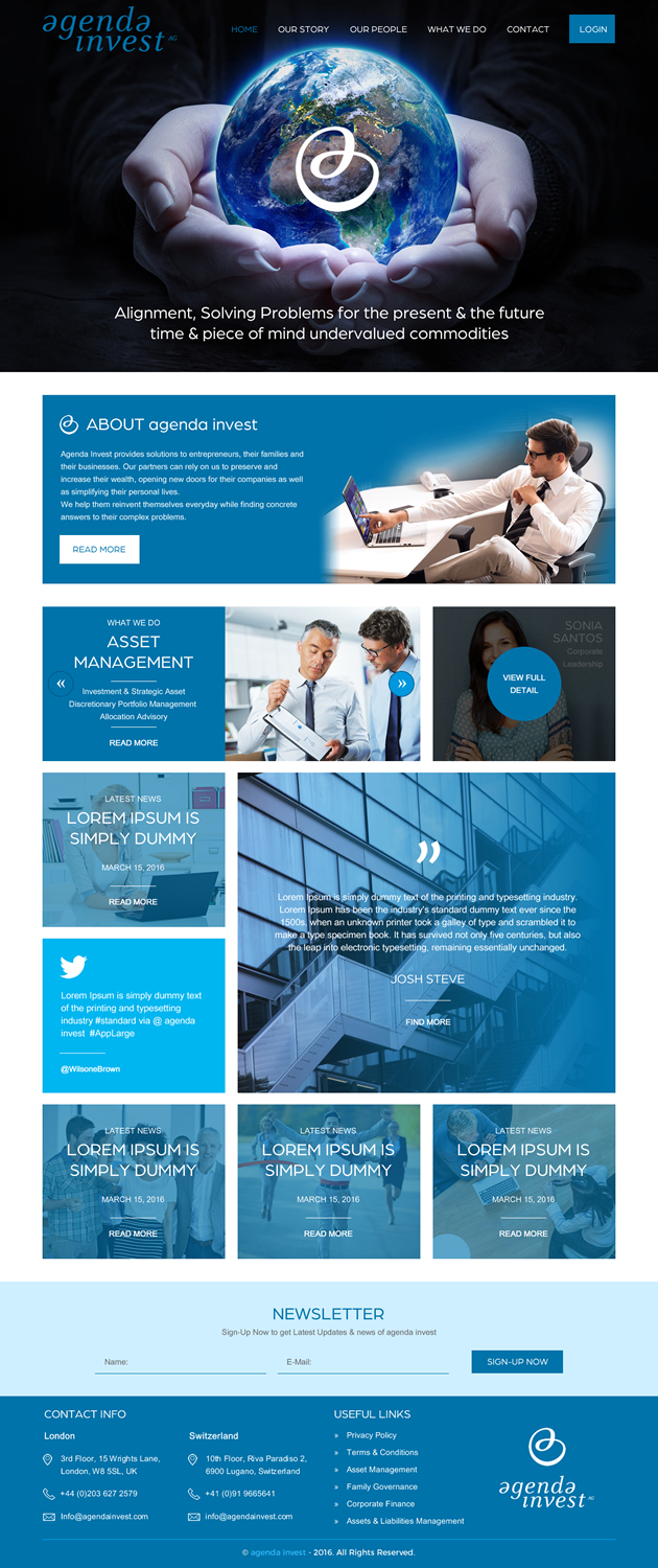 Web Design par rightway pour Agenda Invest AG | Design #10771318