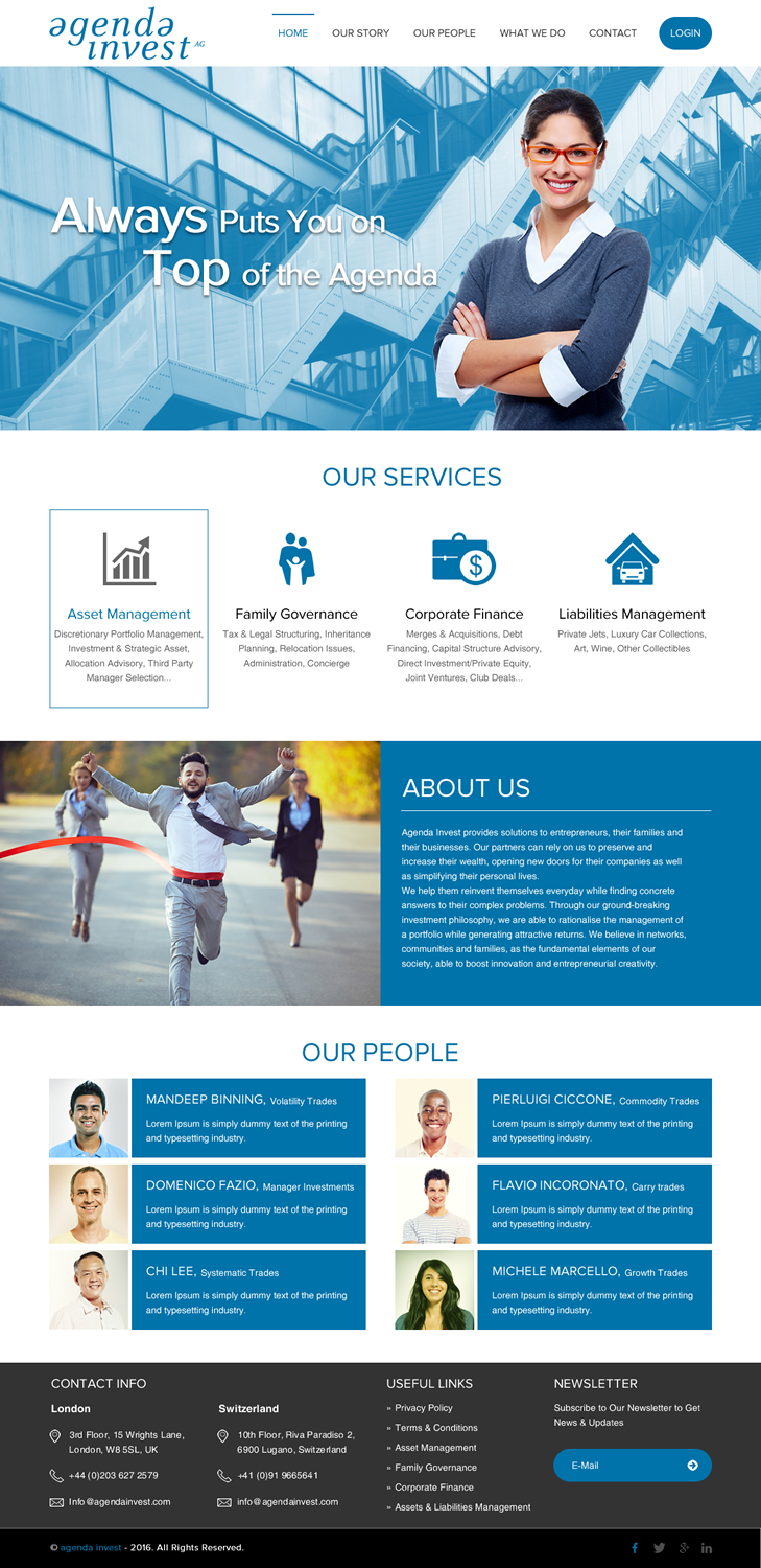 Web Design by rightway for Agenda Invest AG | Design #10771320