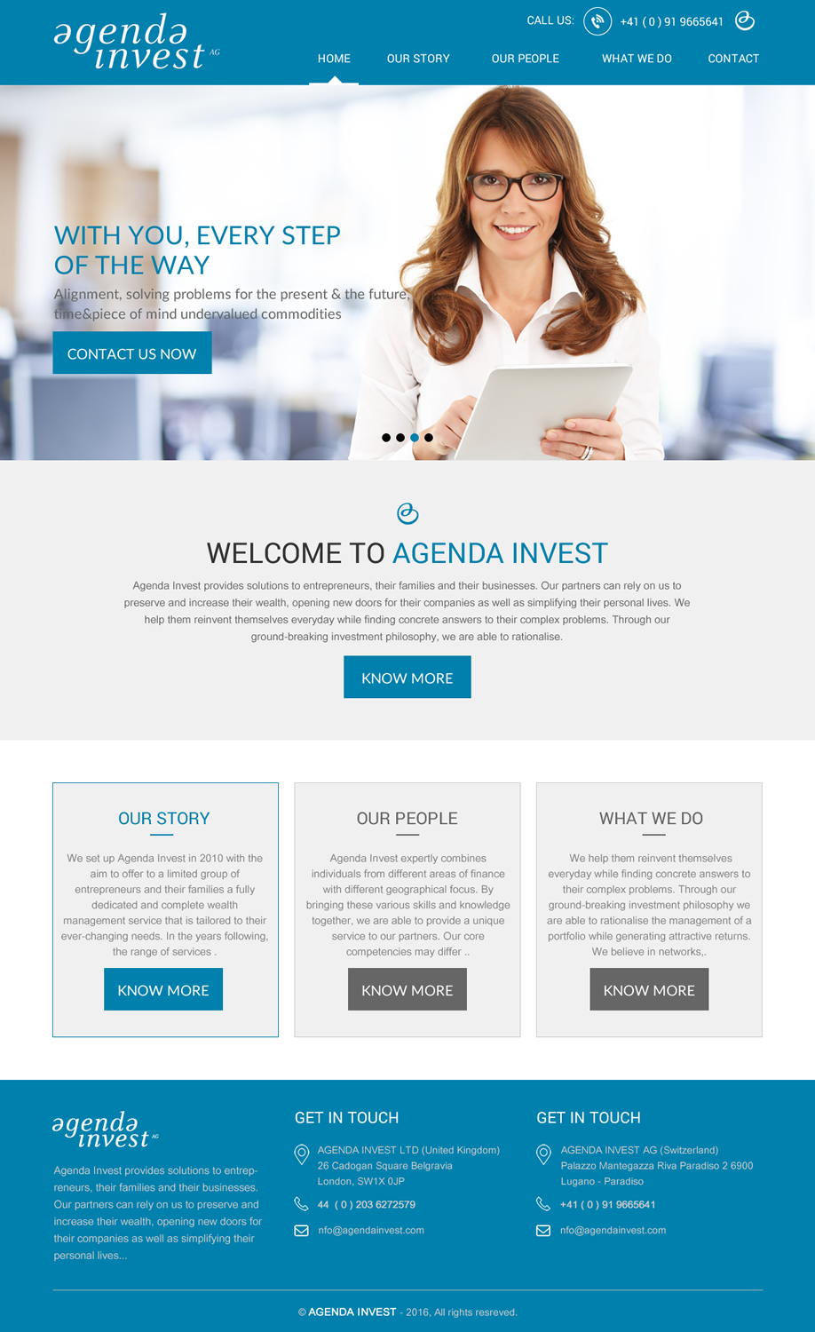 Diseño Web por rightway para Agenda Invest AG | Diseño #10771332