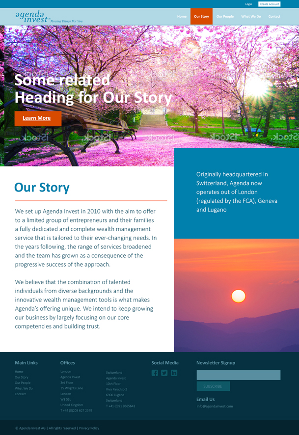 Web Design by PixelsDen for Agenda Invest AG | Design #10832775