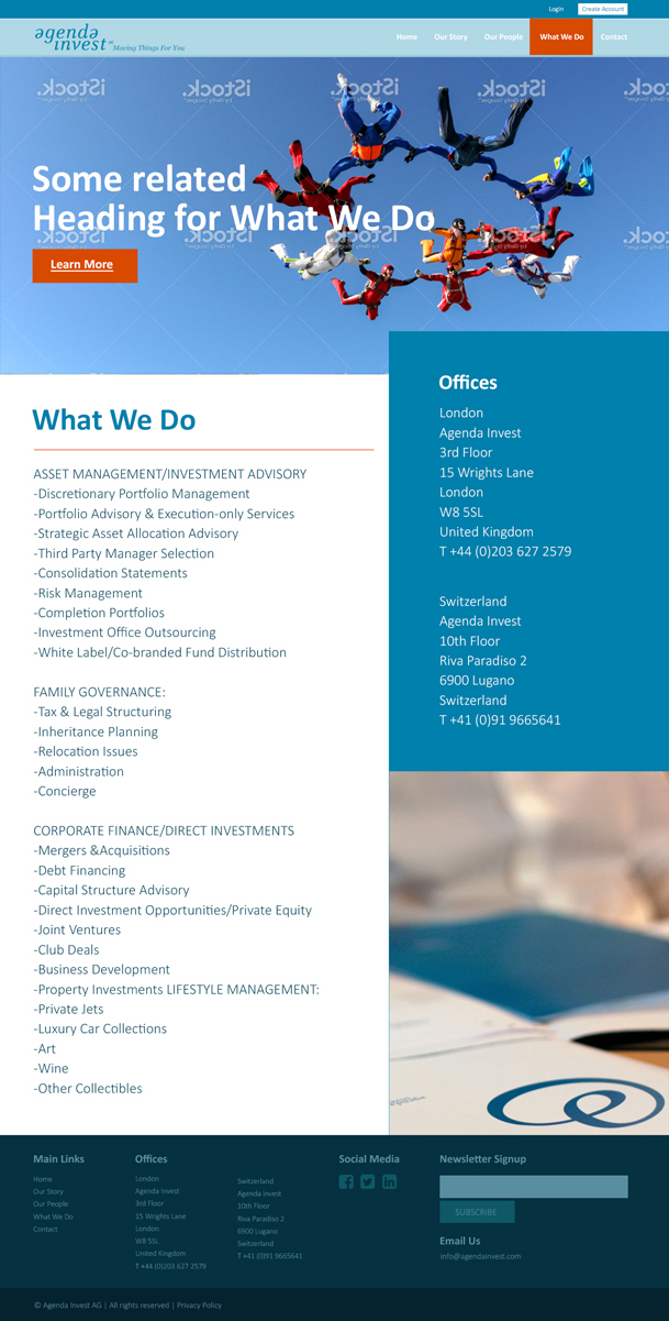 Web Design by PixelsDen for Agenda Invest AG | Design #10832776