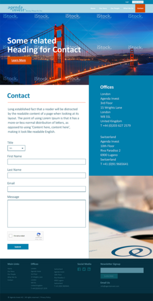 Web Design by PixelsDen for Agenda Invest AG | Design: #10832777