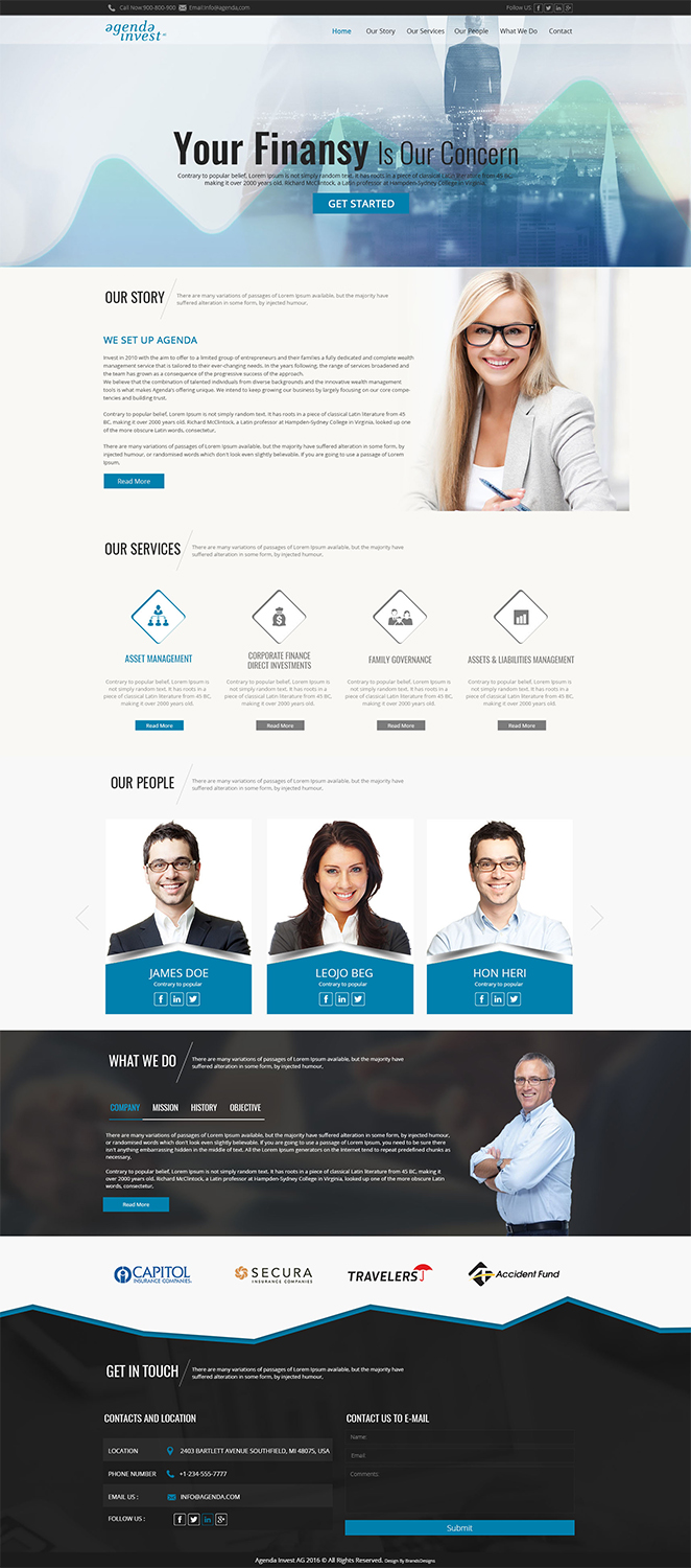 Web Design by Logo Xtudio for Agenda Invest AG | Design #10853572
