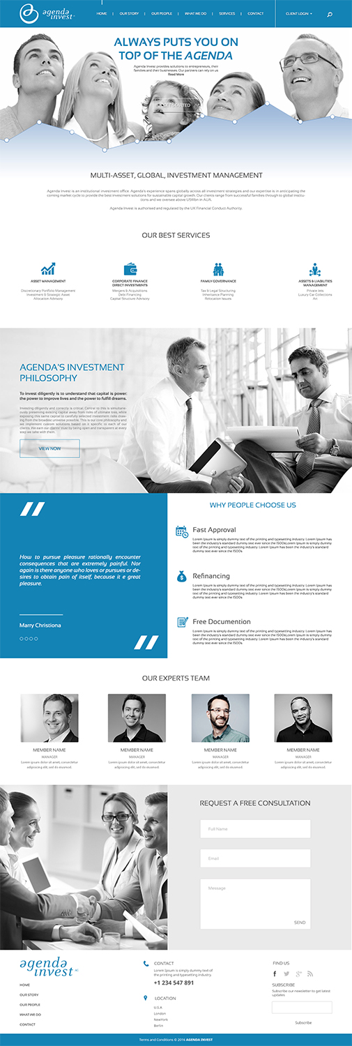 Web Design by Logo Xtudio for Agenda Invest AG | Design #10853573
