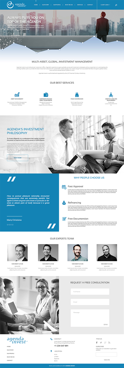 Web Design par Logo Xtudio pour Agenda Invest AG | Design #10883871