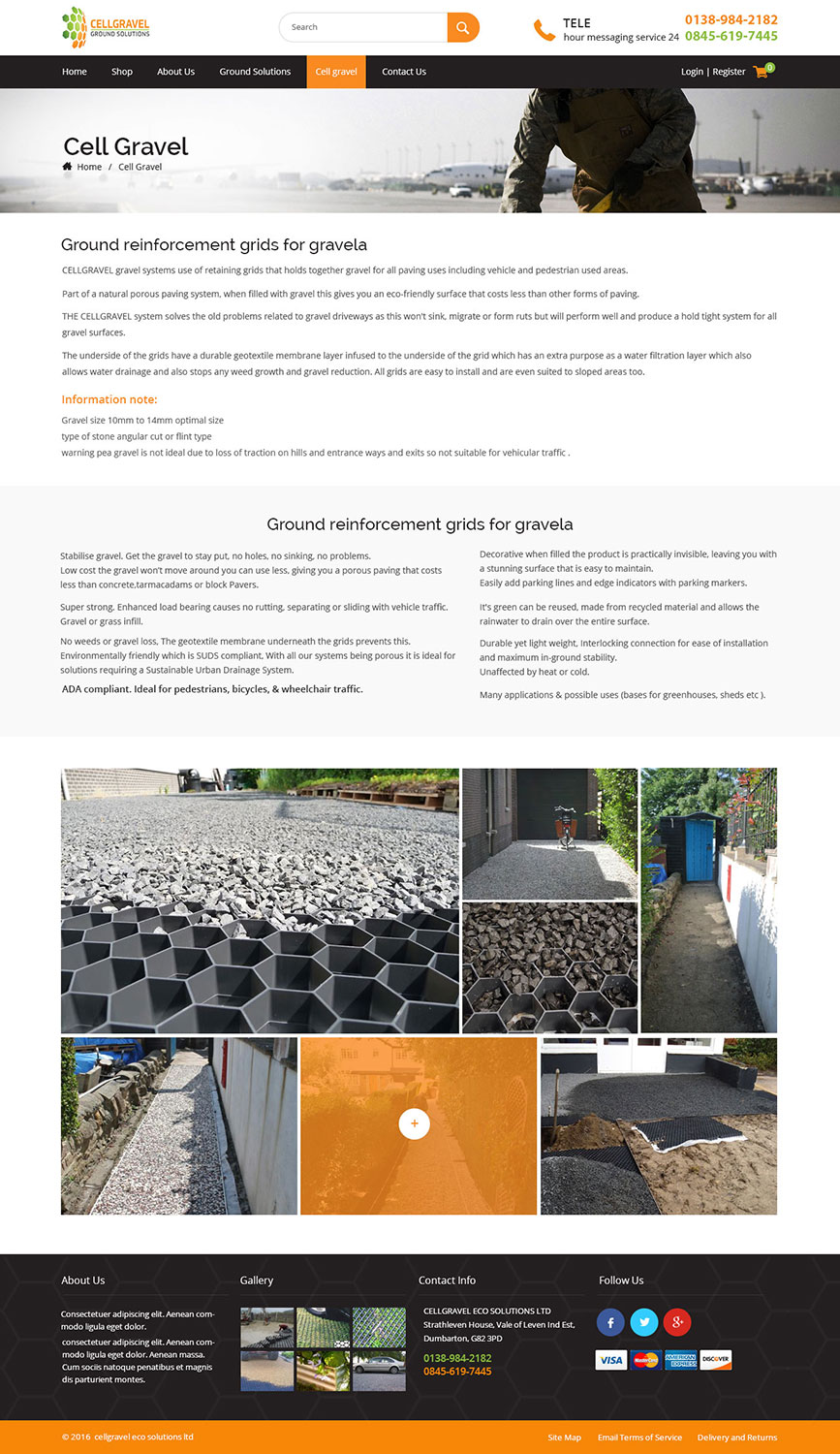 Diseño Web por syrwebdevelopment para CELLGRAVEL | Diseño #10814671