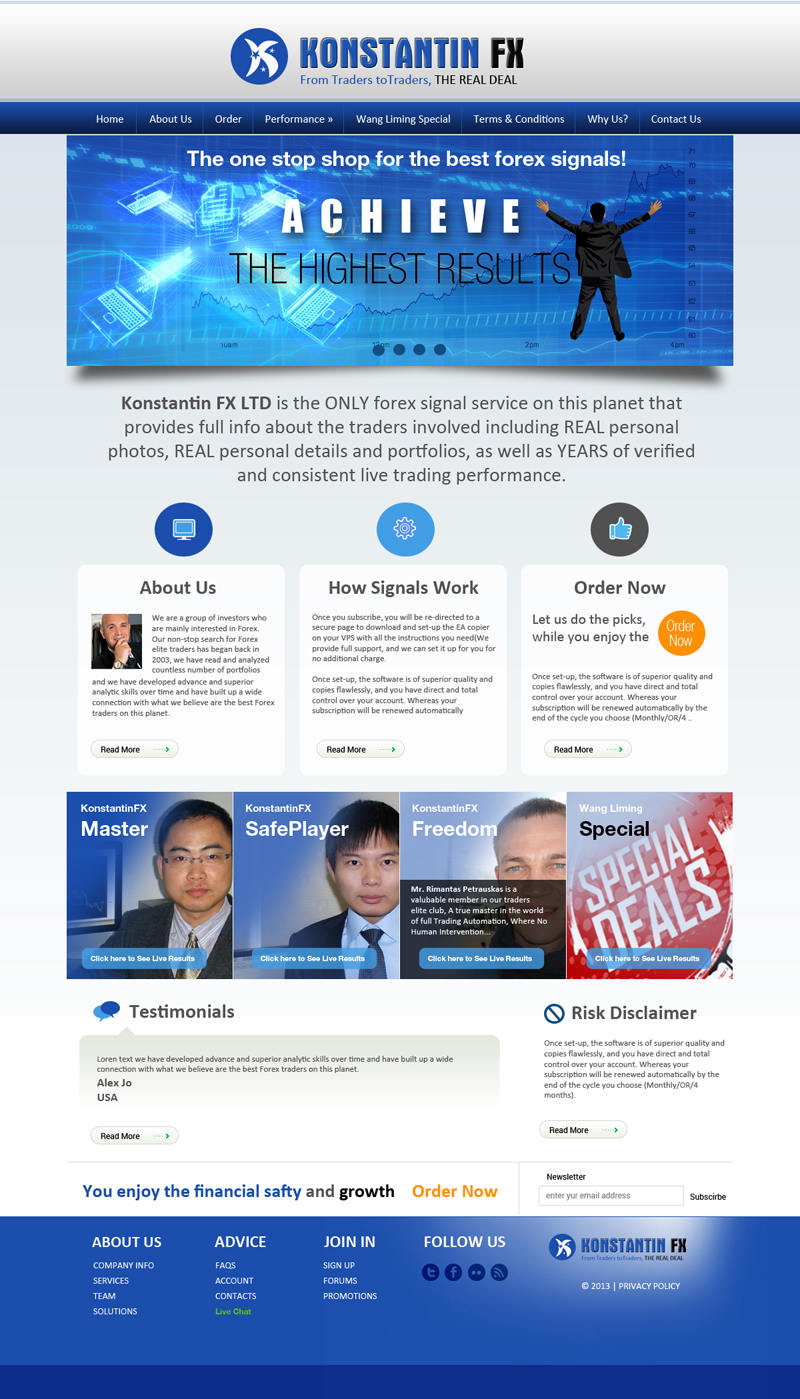 Web-Design von uk für KonstantinFX Ltd | Design #2250494