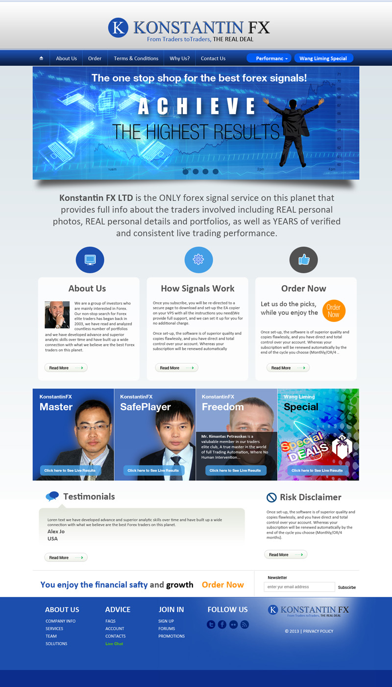 Web Design by uk for KonstantinFX Ltd | Design #2251185