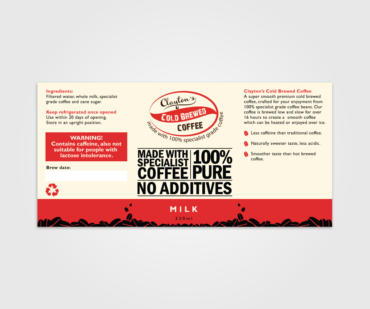 Label Design by digi-b for Clayton's cold brewed coffee Ltd | Design #11067232