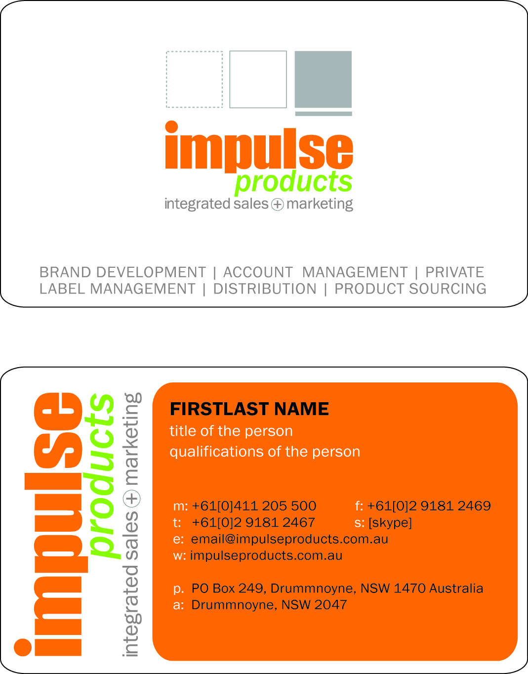 Business Card Design by Kateryna T for Impulse Products | Design #23791