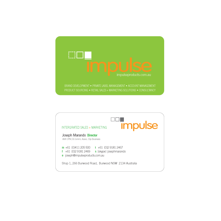 Business Card Design by gvb design communications for Impulse Products | Design #23785