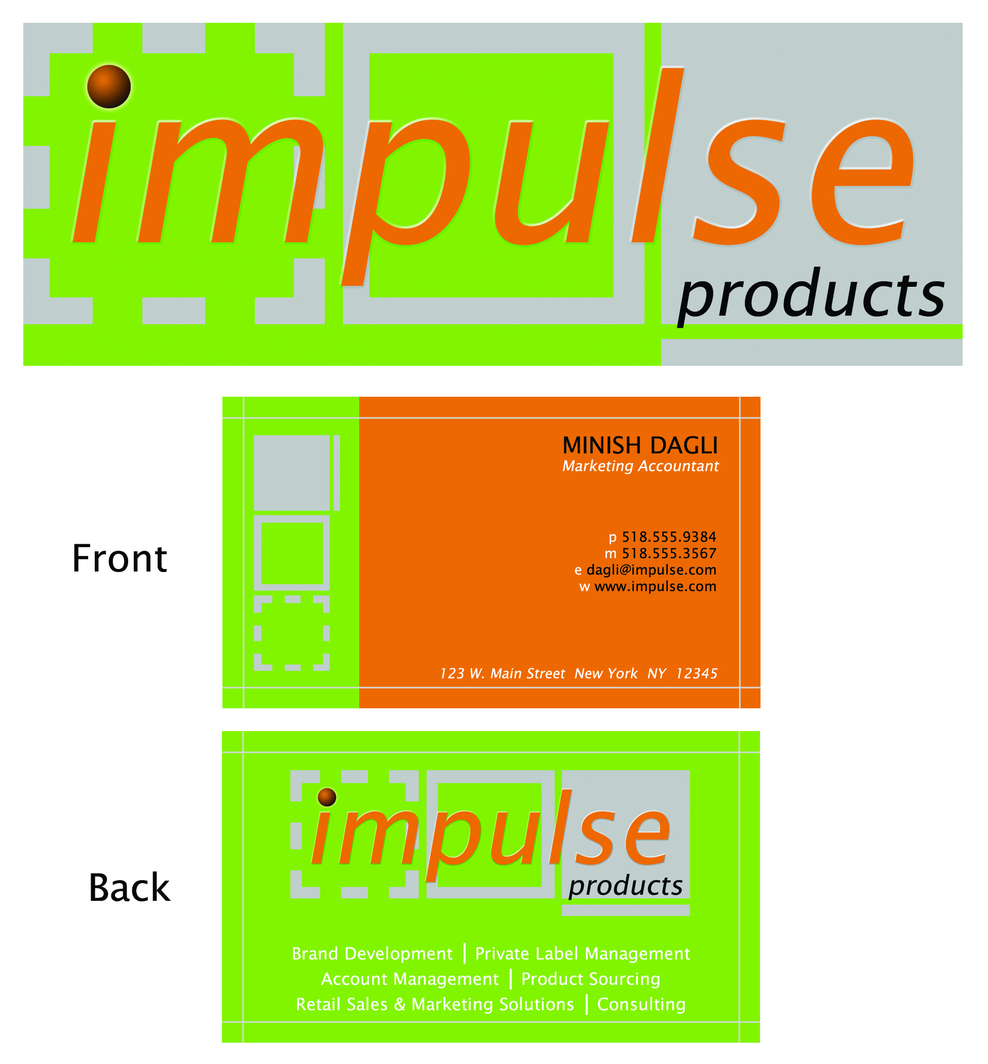 Business Card Design by Custom Print Designs for Impulse Products | Design #21265