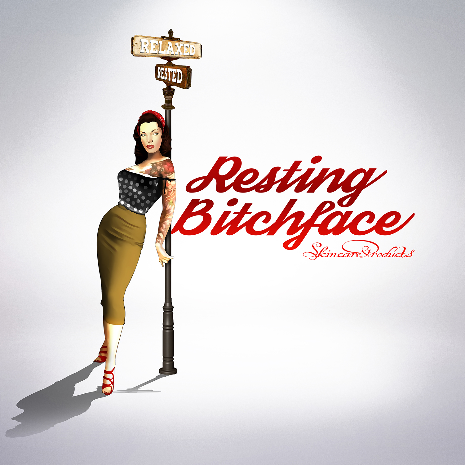 Logo Design by Light Hand Design for Resting Bitchface Skin Care | Design: #10890503
