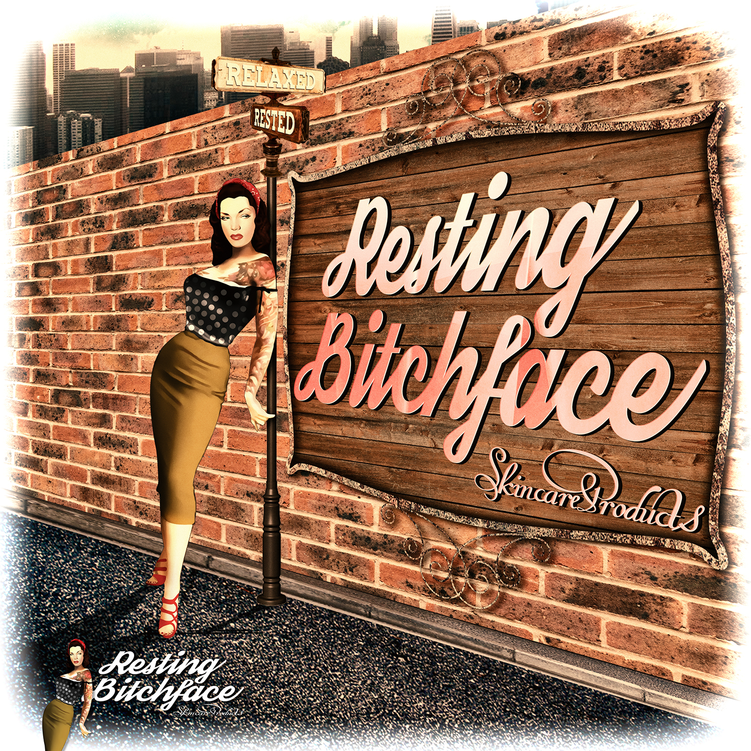 Logo-Design von Light Hand Design für Resting Bitchface Skin Care | Design #10890504