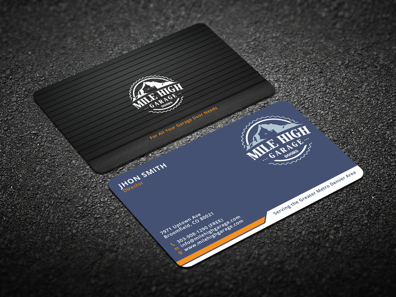 Business Card Design by Verified artistry (Design garden) for Mile High Garage Door Sales & Repair | Design #10806731