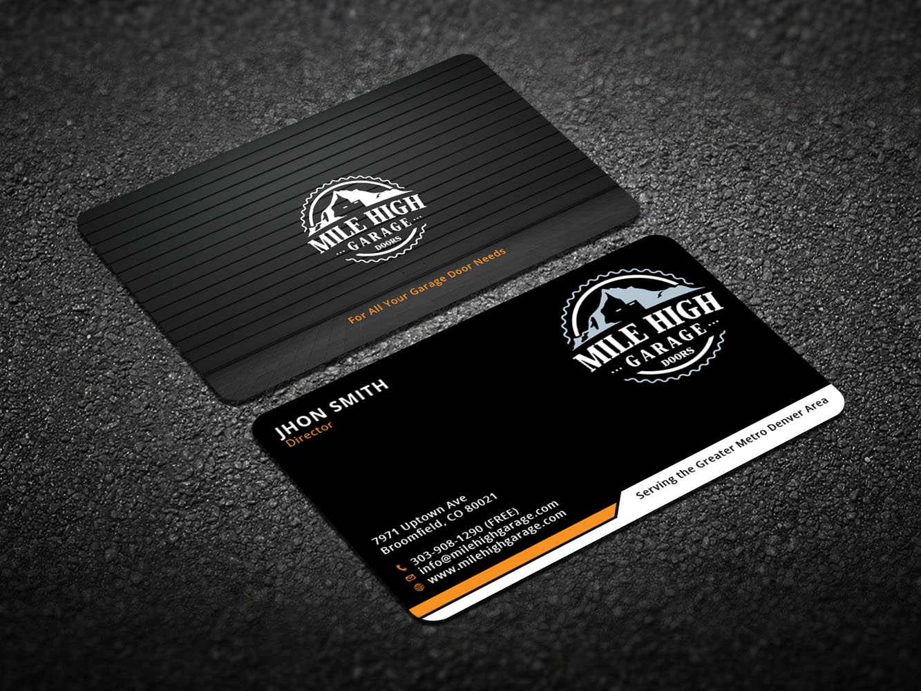 Business Card Design by Verified artistry (Design garden) for Mile High Garage Door Sales & Repair | Design #10806732