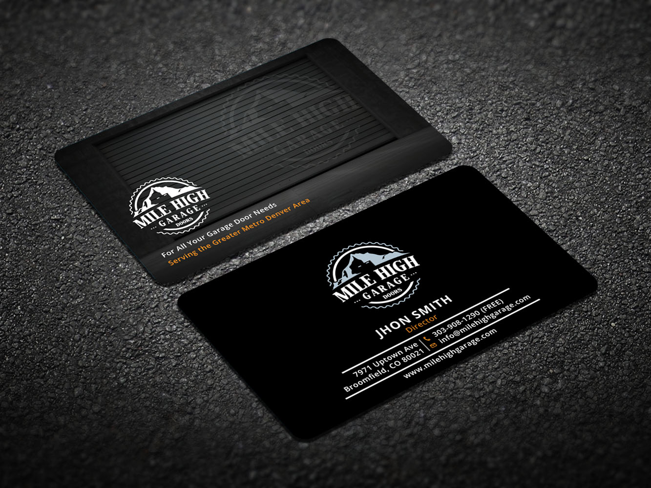 Business Card Design by Verified artistry (Design garden) for Mile High Garage Door Sales & Repair | Design #10812973