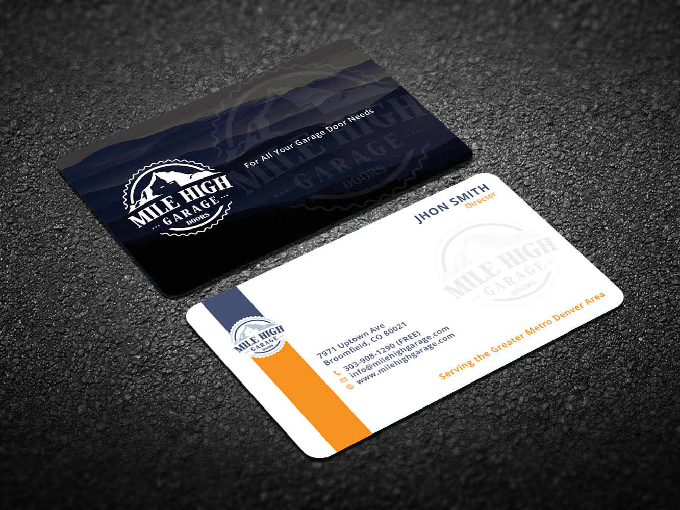 Modern Colorful Home Improvement Business Card Design For Mile Business Card Design By Xeneration For Mile High Garage Door S Repair