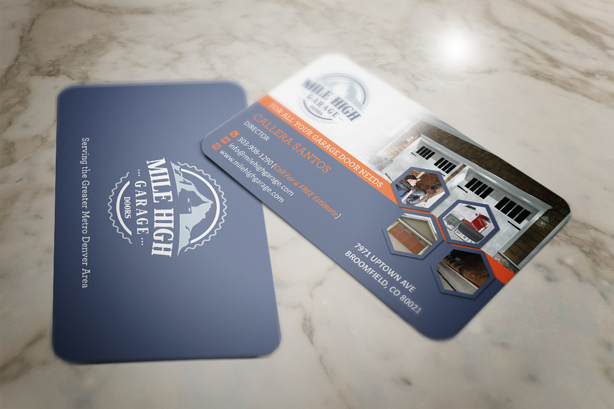 Modern Colorful Home Improvement Business Card Design For Mile Business Card Design By Grafactory For Mile High Garage Door S Repair