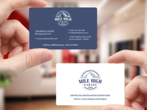 Business Card Design by Creations Box 2015 for Mile High Garage Door Sales & Repair | Design: #10806450