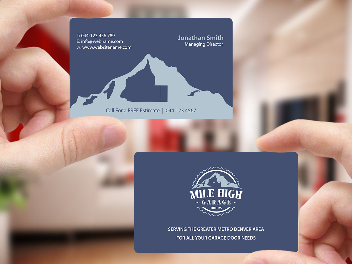 Business Card Design by Creations Box 2015 for Mile High Garage Door Sales & Repair | Design #10806453