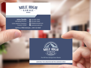 Business Card Design by Creations Box 2015 for Mile High Garage Door Sales & Repair | Design: #10806457