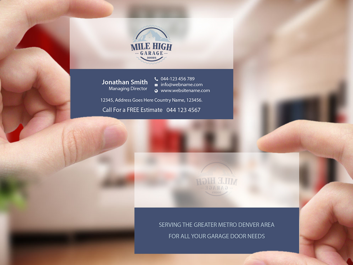 Business Card Design by Creations Box 2015 for Mile High Garage Door Sales & Repair | Design #10806459