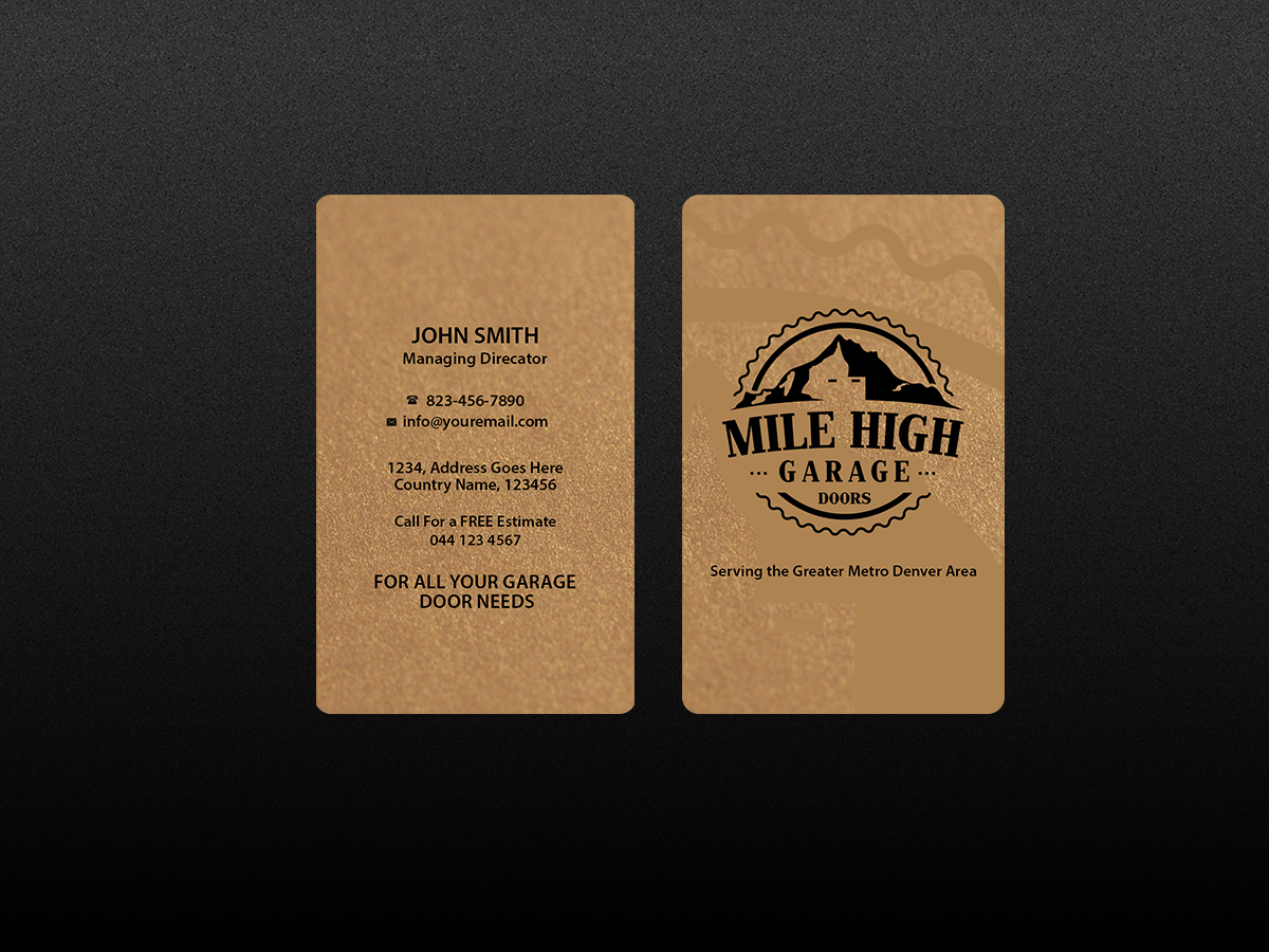 Business Card Design by Creations Box 2015 for Mile High Garage Door Sales & Repair | Design #10806460