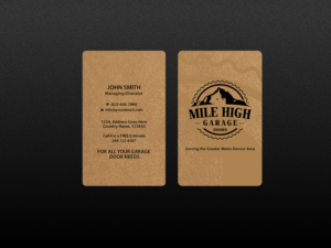 Business Card Design by Creations Box 2015 for Mile High Garage Door Sales & Repair | Design: #10806460