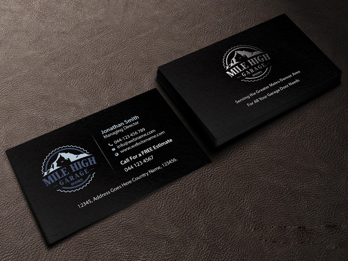 Business Card Design by Creations Box 2015 for Mile High Garage Door Sales & Repair | Design #10806461