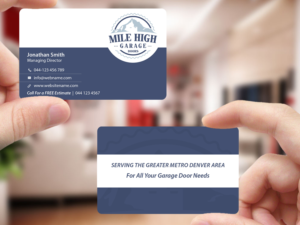 Business Card Design by Creations Box 2015 for Mile High Garage Door Sales & Repair | Design: #10806463