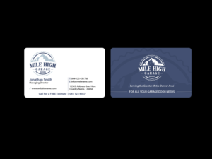 Business Card Design by Creations Box 2015 for Mile High Garage Door Sales & Repair | Design: #10806466