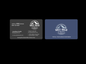Business Card Design by Creations Box 2015 for Mile High Garage Door Sales & Repair | Design: #10806467