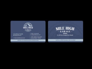 Business Card Design by Creations Box 2015 for Mile High Garage Door Sales & Repair | Design: #10806468